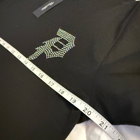 Primitive Black Tee with Rhinestone Logo - Picture 4 of 5